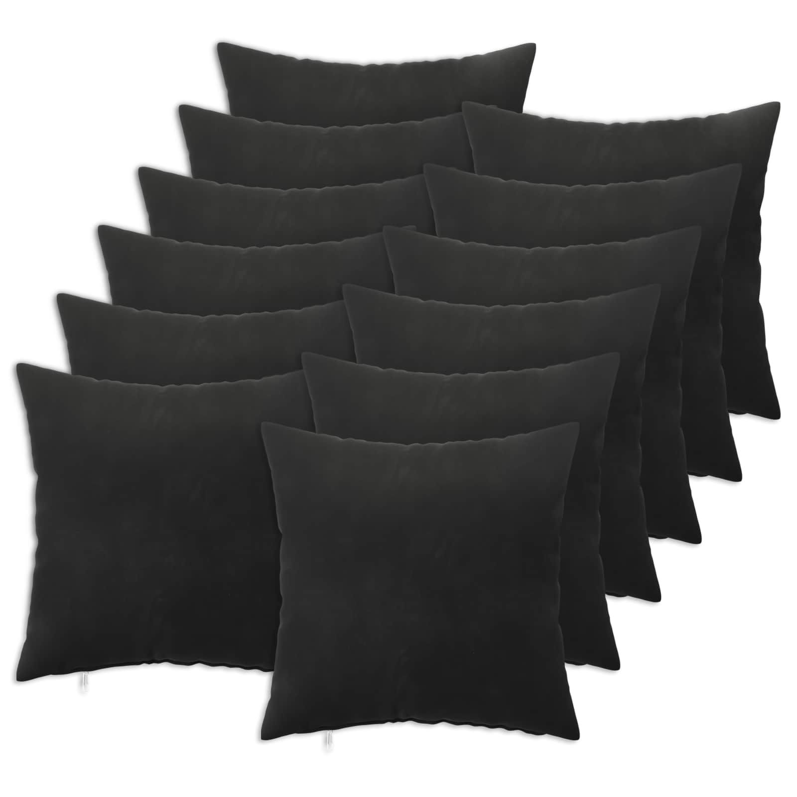 vidaXL Poszewka na poduszkę 12 pcs HEERLEN Czarny 40 x 40 cm Welur