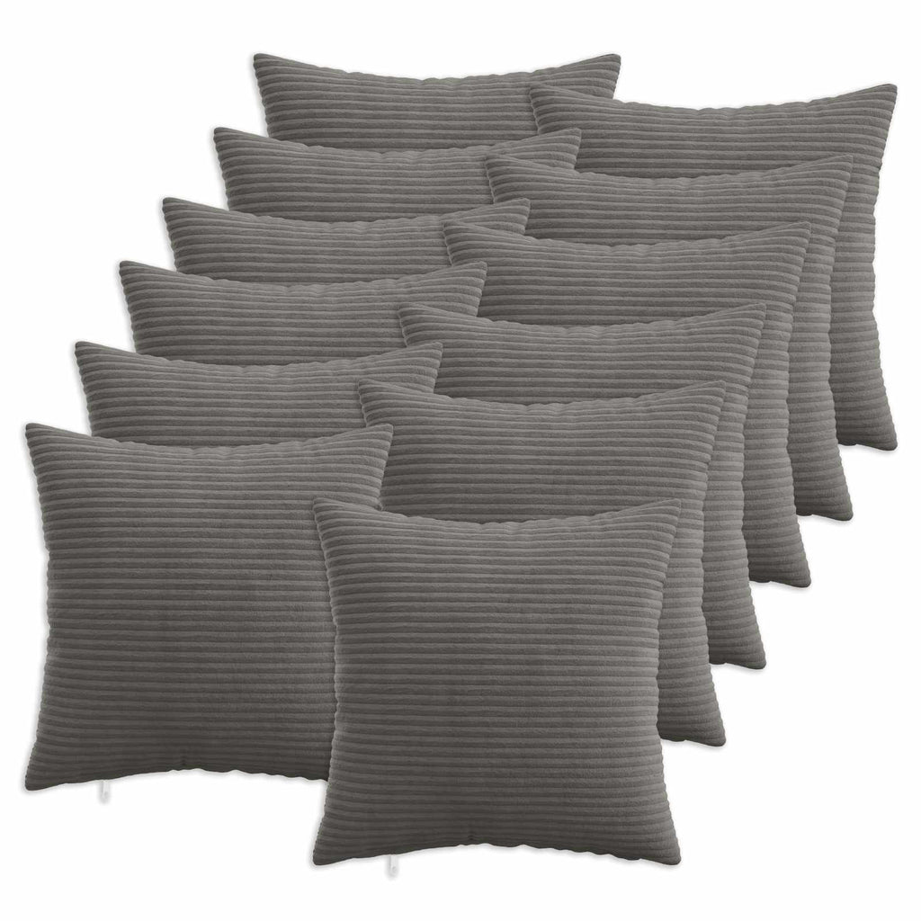 vidaXL Poszewka na poduszkę 12 pcs HEERLEN ciemnoszary 40 x 40 cm