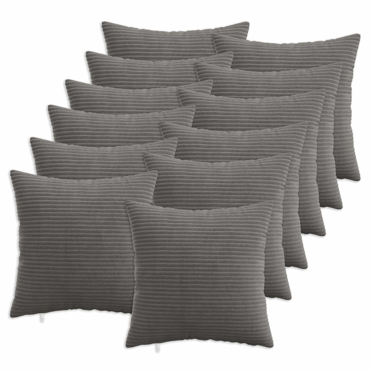 vidaXL Poszewka na poduszkę 12 pcs HEERLEN ciemnoszary 40 x 40 cm