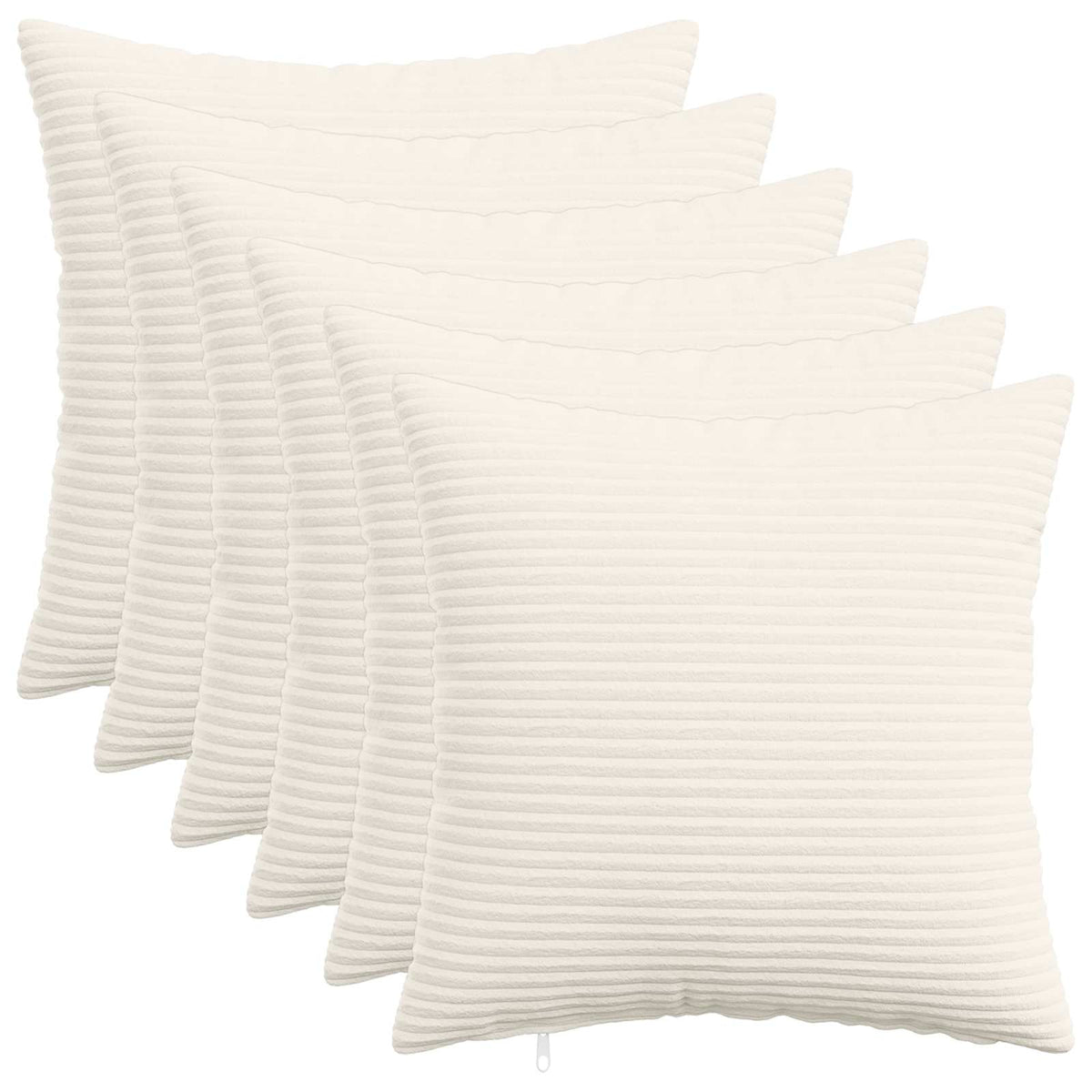 vidaXL Poszewka na poduszkę 6 pcs HEERLEN kremowy 40 x 40 cm sztruks
