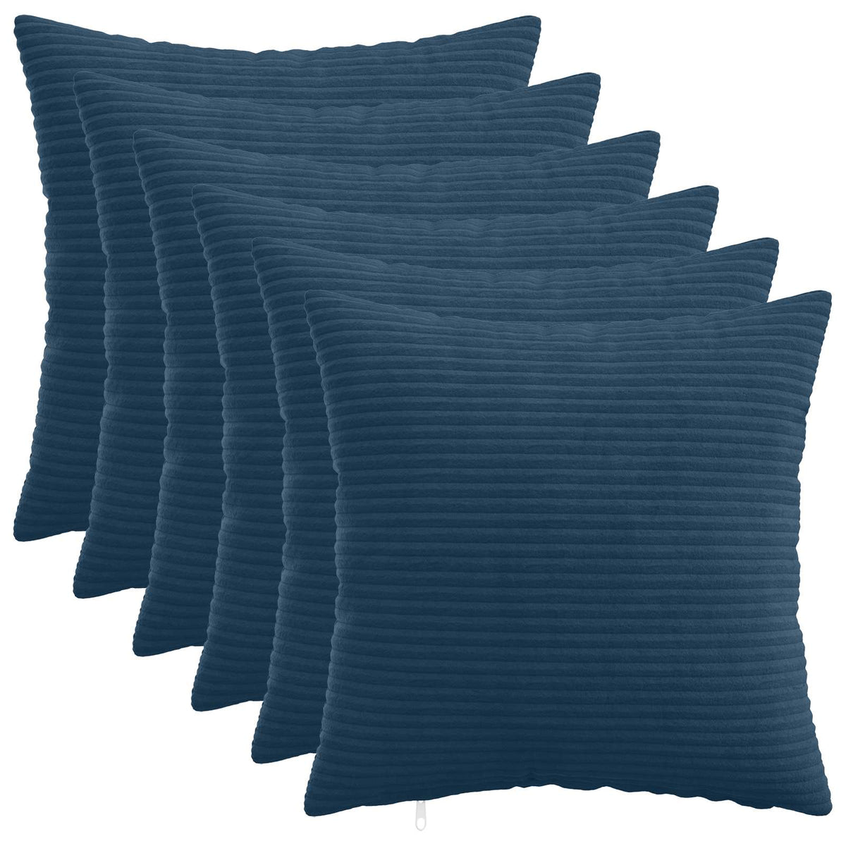 vidaXL Poszewka na poduszkę 6 pcs HEERLEN Granatowy 40 x 40 cm sztruks