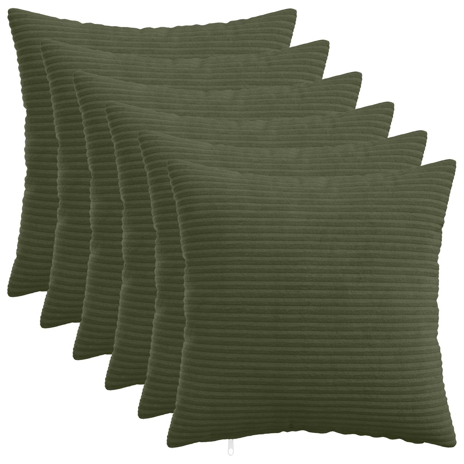 vidaXL Poszewka na poduszkę 6 pcs HEERLEN zielony 40 x 40 cm sztruks