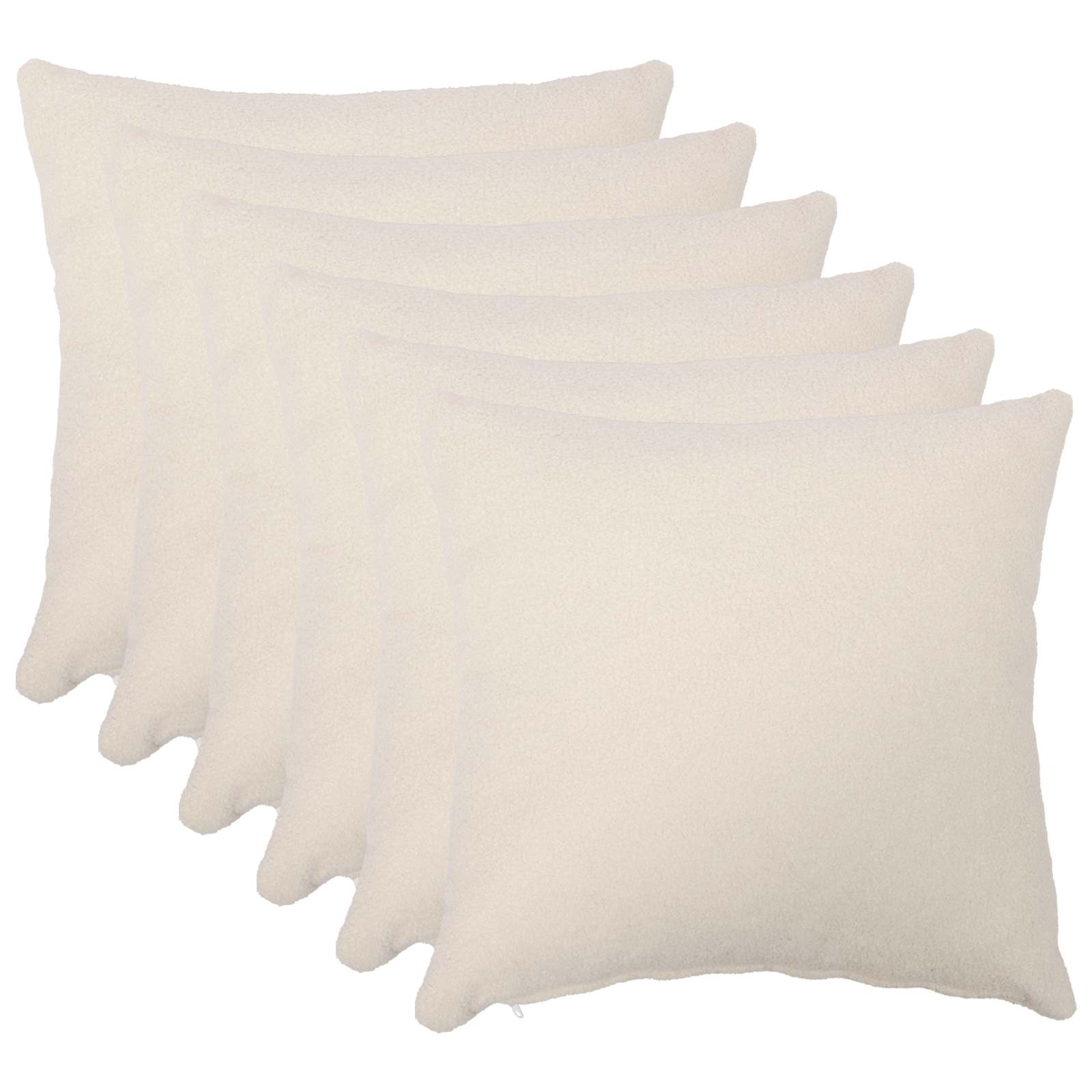 vidaXL Poszewka na poduszkę 6 pcs HEERLEN kremowy 40 x 40 cm Bouclé