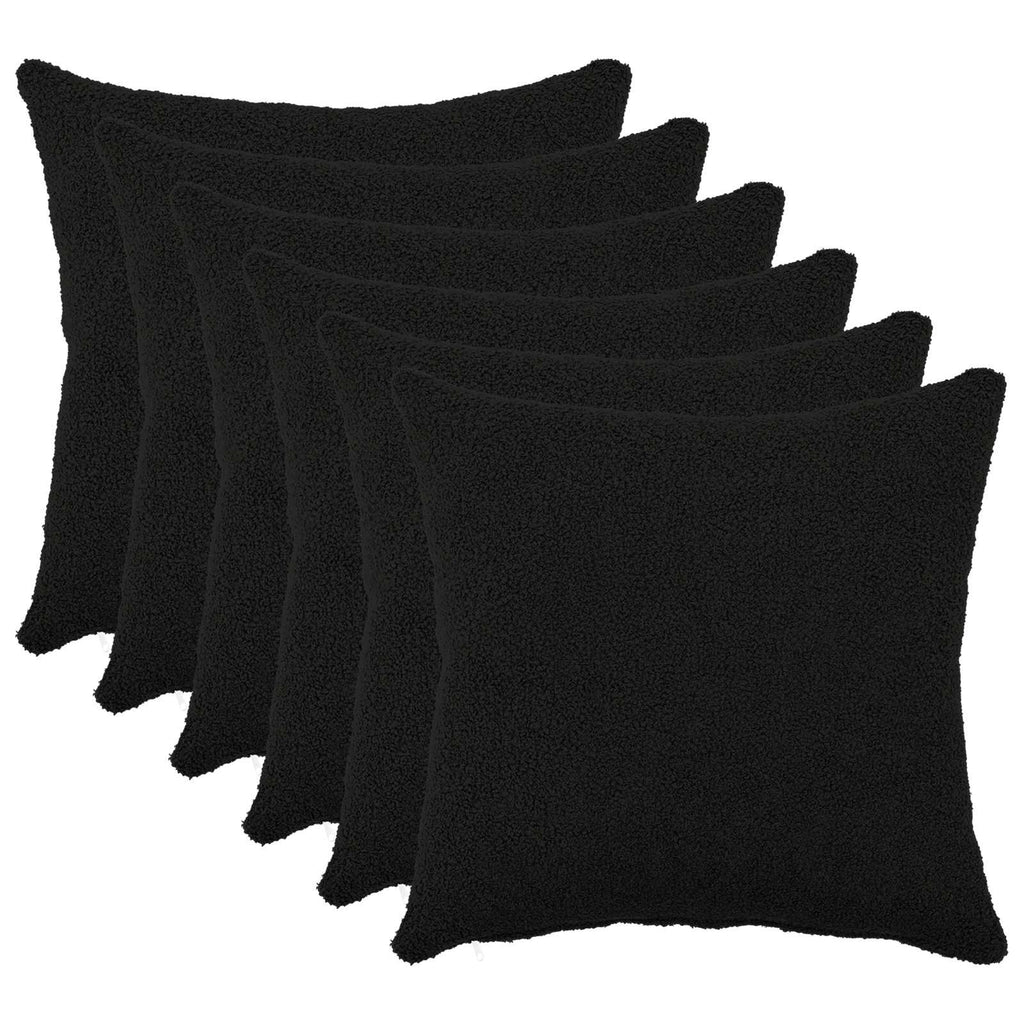 vidaXL Poszewka na poduszkę 6 pcs HEERLEN Czarny 40 x 40 cm Bouclé