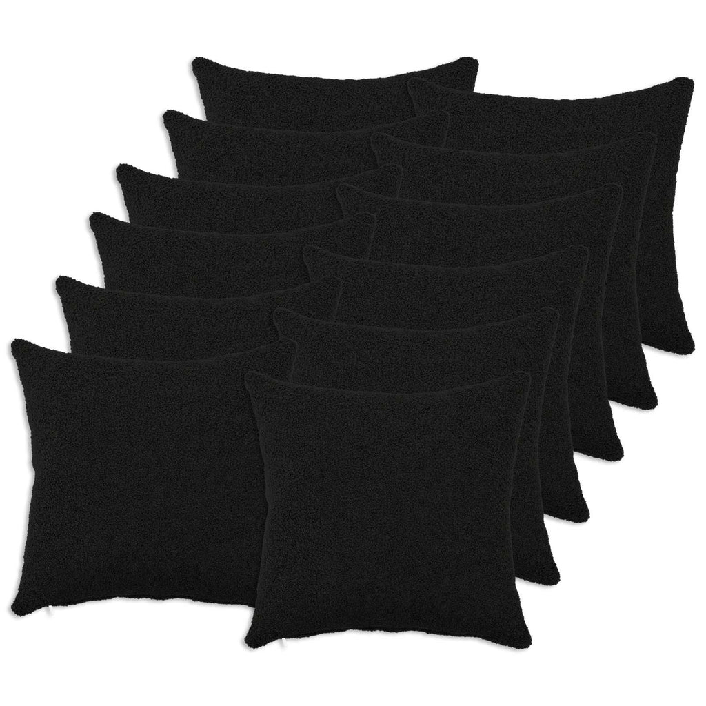 vidaXL Poszewka na poduszkę 12 pcs HEERLEN Czarny 40 x 40 cm Bouclé