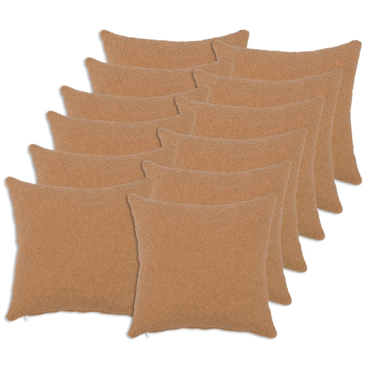 vidaXL Poszewka na poduszkę 12 pcs HEERLEN Beżowy 40 x 40 cm Bouclé
