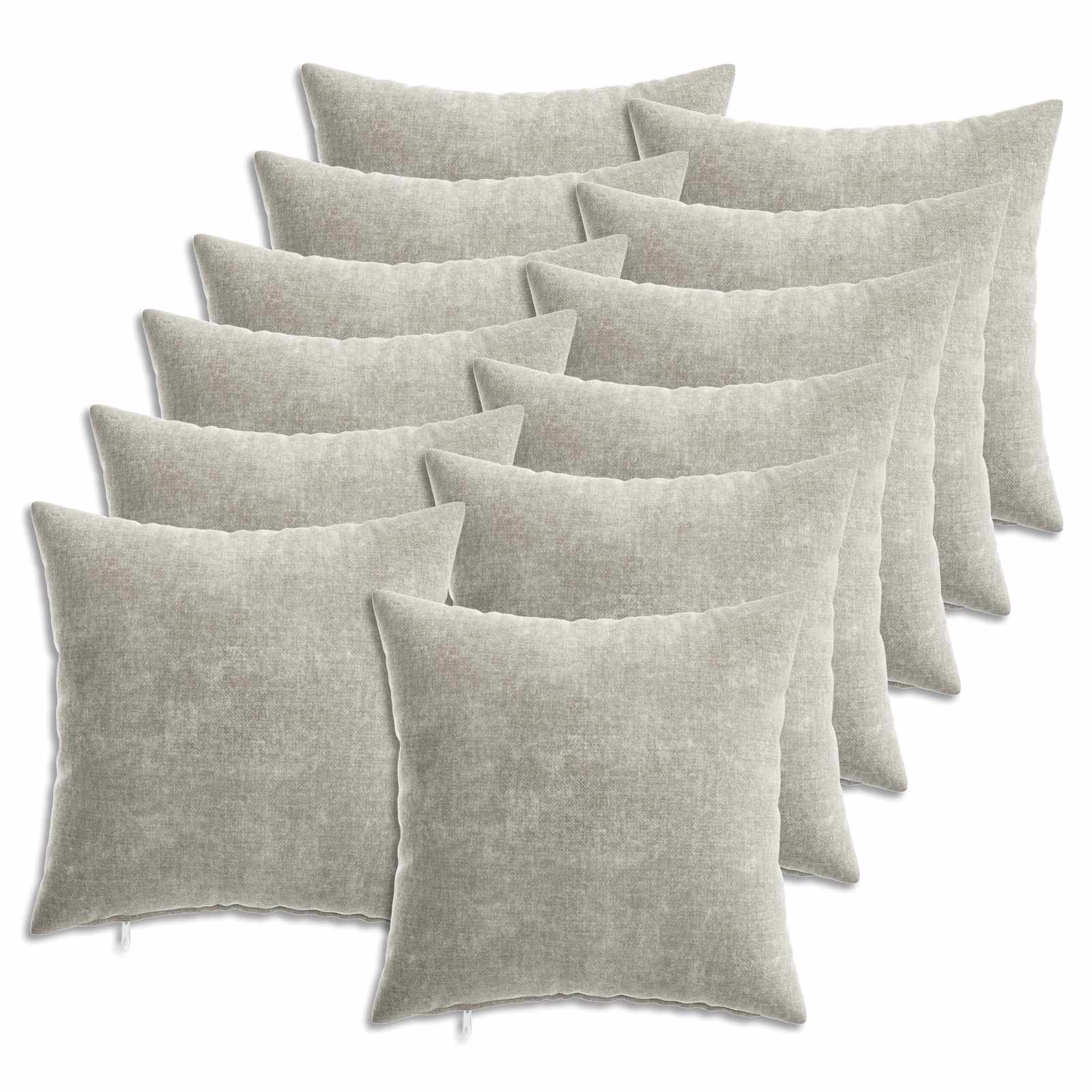 vidaXL Poszewka na poduszkę 12 pcs HEERLEN jasnoszary 40 x 40 cm