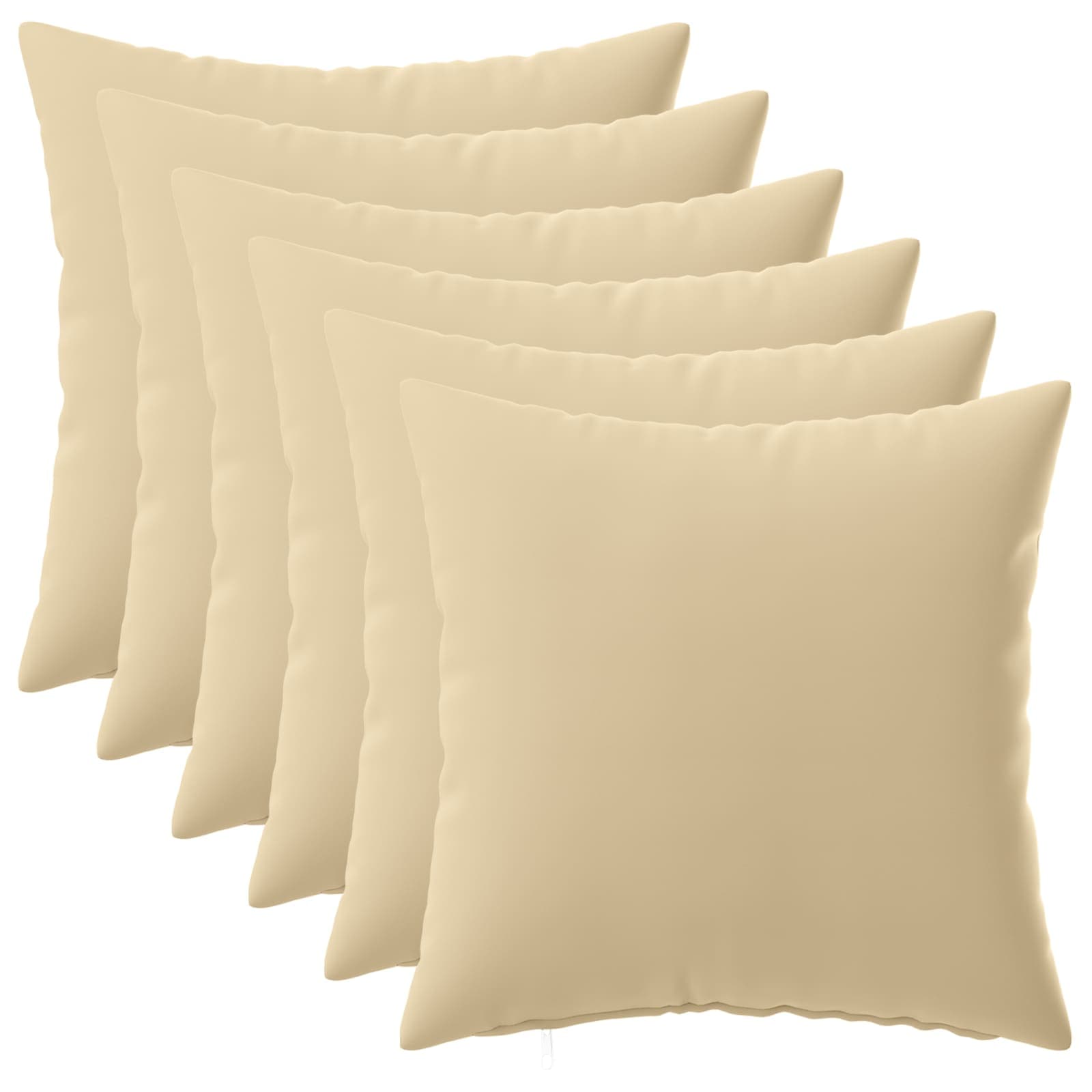 vidaXL Poszewka na poduszkę 6 pcs HEERLEN Beżowy 40 x 40 cm Poliester