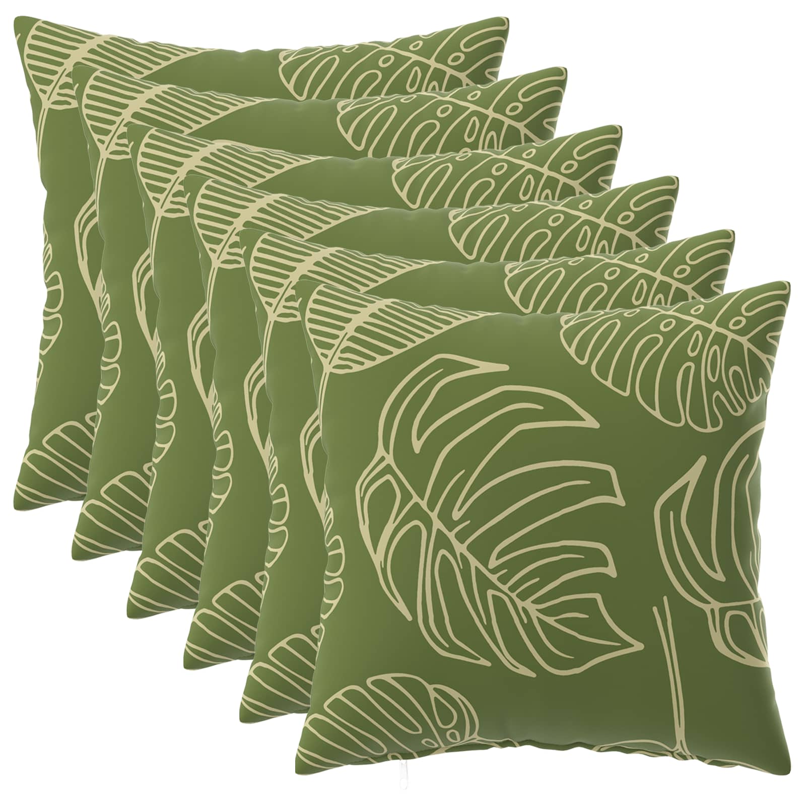 vidaXL Poszewka na poduszkę 6 pcs HEERLEN Wzór liścia 40 x 40 cm