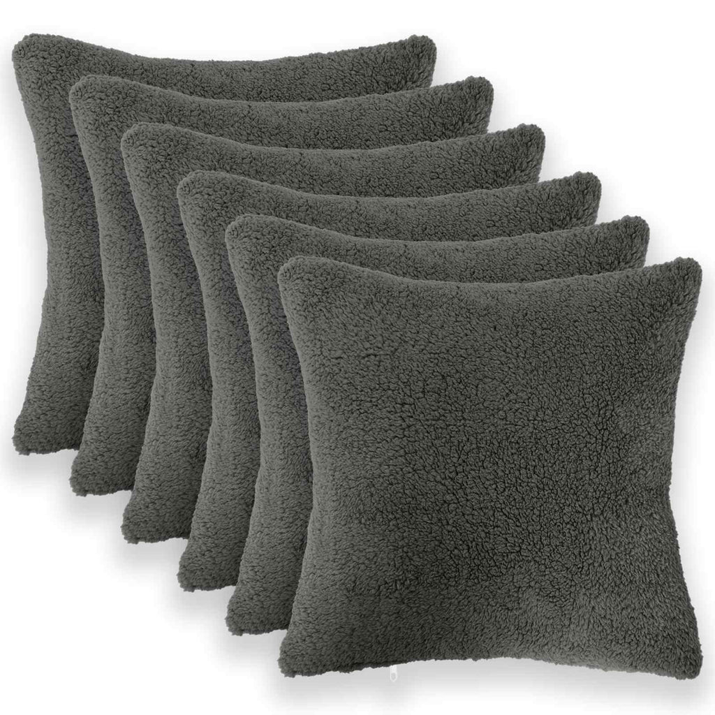 vidaXL Poszewka na poduszkę 6 pcs HEERLEN ciemnoszary 40 x 40 cm