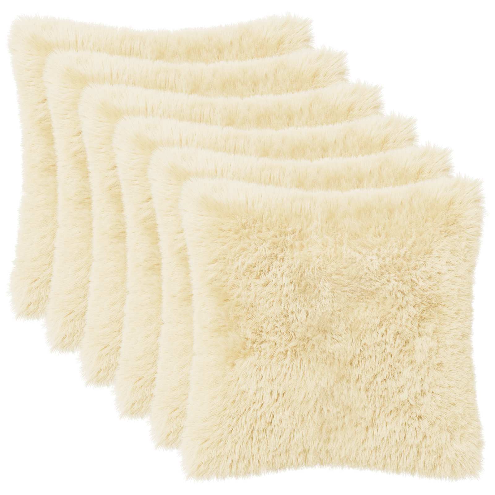 vidaXL Poszewka na poduszkę 6 pcs HEERLEN kremowy 40 x 40 cm Fleece PV