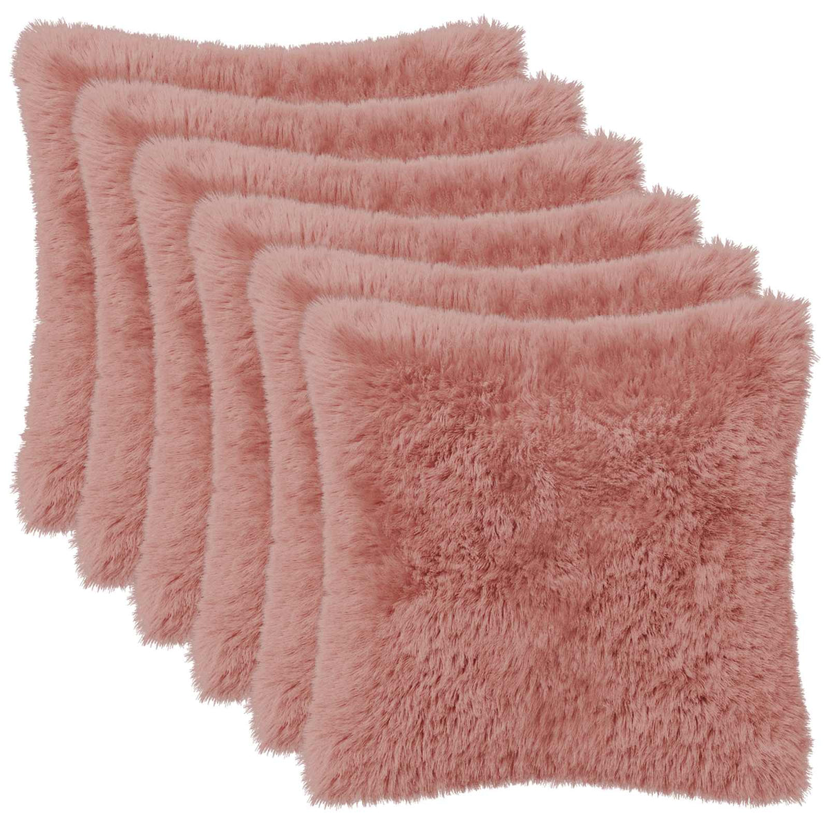 vidaXL Poszewka na poduszkę 6 pcs HEERLEN różowy 40 x 40 cm Fleece PV