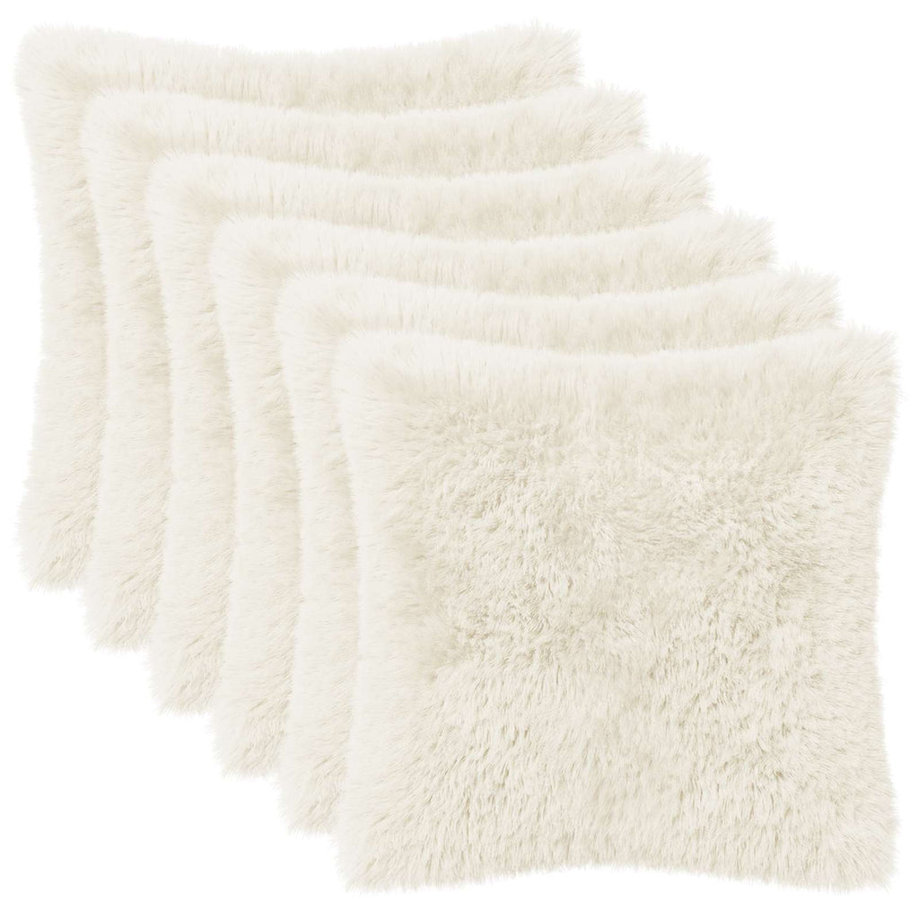 vidaXL Poszewka na poduszkę 6 pcs HEERLEN Biały 40 x 40 cm Fleece PV