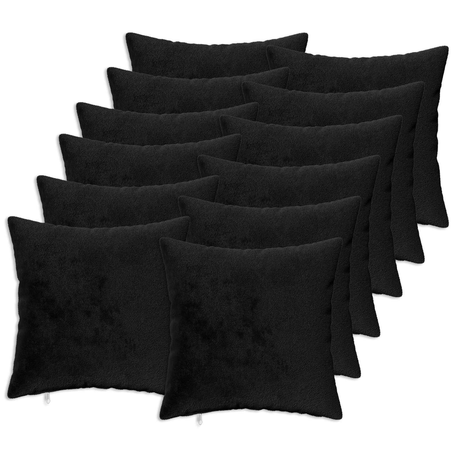 vidaXL Poszewka na poduszkę 12 pcs HEERLEN Czarny 40 x 40 cm Flanela