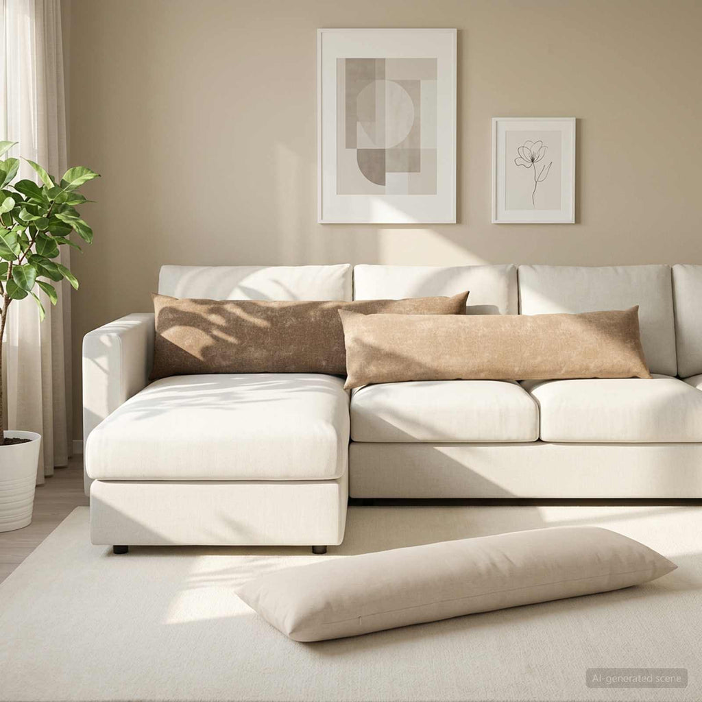 vidaXL Poszewka na poduszkę 2 szt. HEERLEN Szarobeżowy 40 x 145 cm