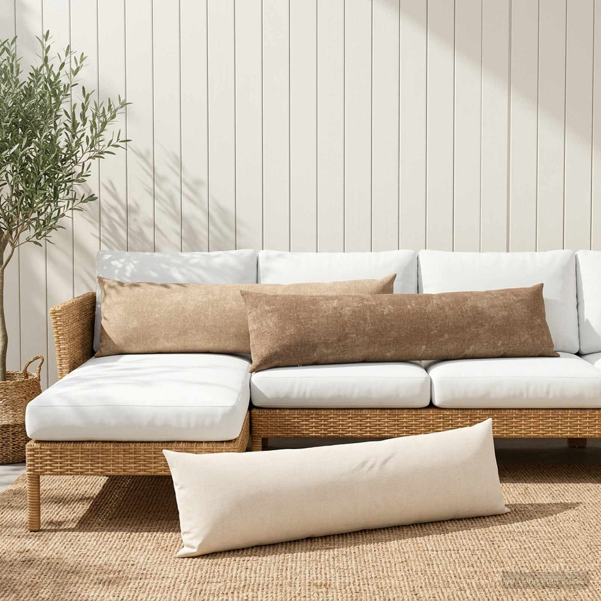 vidaXL Poszewka na poduszkę 2 szt. HEERLEN kremowy 40 x 145 cm
