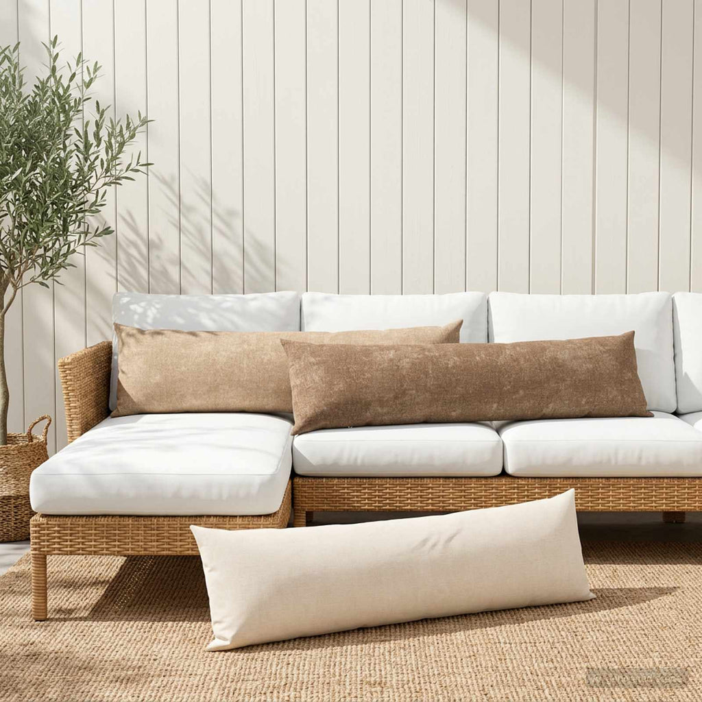 vidaXL Poszewka na poduszkę 2 szt. HEERLEN Szarobeżowy 40 x 145 cm