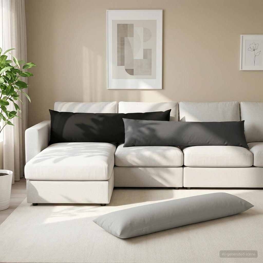 vidaXL Poduszka z poduszką HEERLEN Czarny 40 x 145 cm Poliester