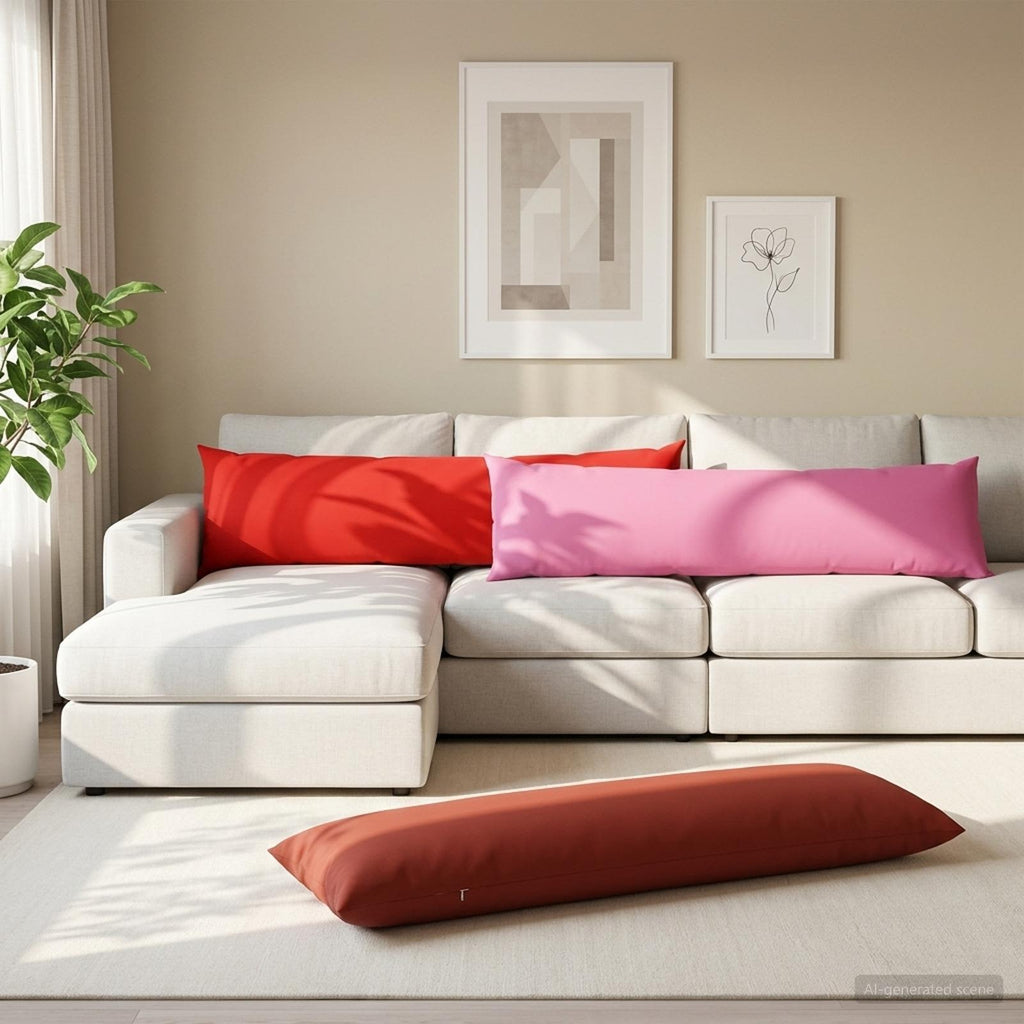 vidaXL Poduszka z poduszką HEERLEN czerwony 40 x 145 cm Poliester