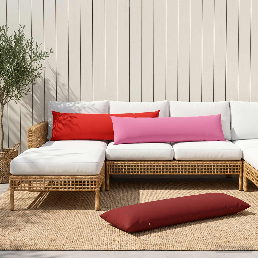 vidaXL Poduszka z poduszką HEERLEN czerwony 40 x 145 cm Poliester