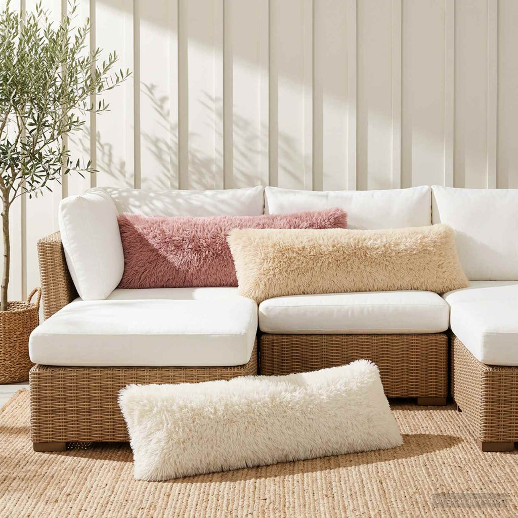 vidaXL Poszewka na poduszkę HEERLEN Biały 40 x 145 cm Fleece PV