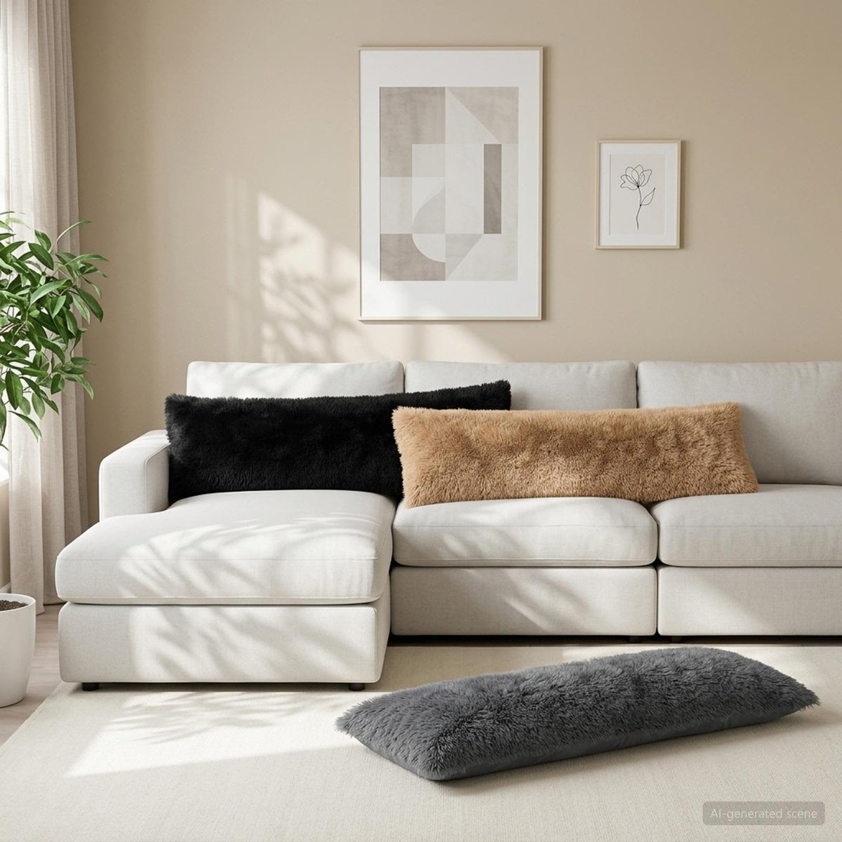 vidaXL Poszewka na poduszkę HEERLEN Czarny 40 x 145 cm Fleece PV