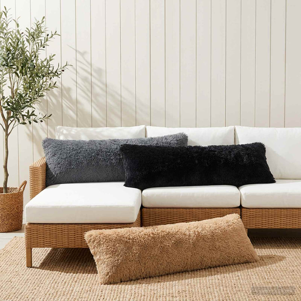 vidaXL Poszewka na poduszkę HEERLEN Ciemnoszary 40 x 145 cm Fleece PV