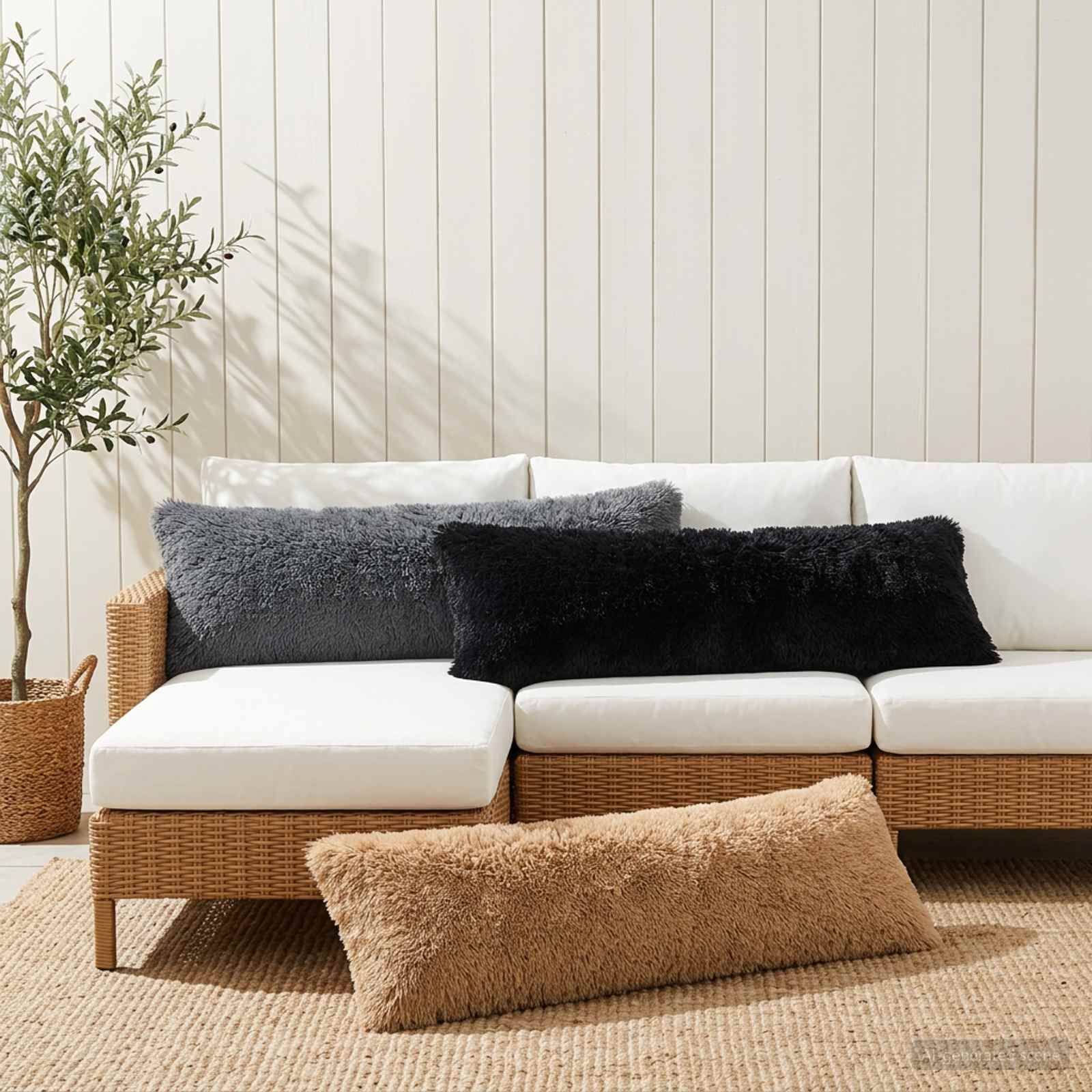 vidaXL Poszewka na poduszkę HEERLEN Ciemnoszary 40 x 145 cm Fleece PV