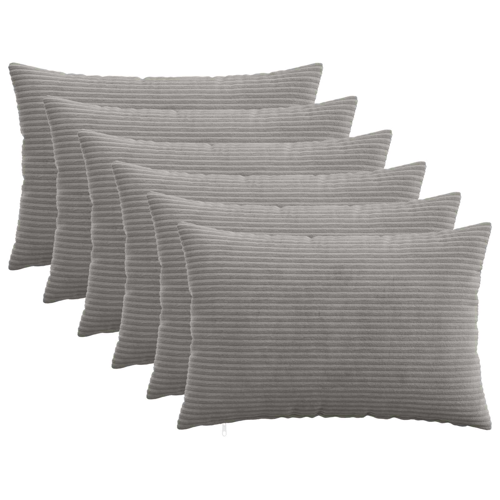 vidaXL Poszewka na poduszkę 6 pcs HEERLEN jasnoszary 40 x 60 cm