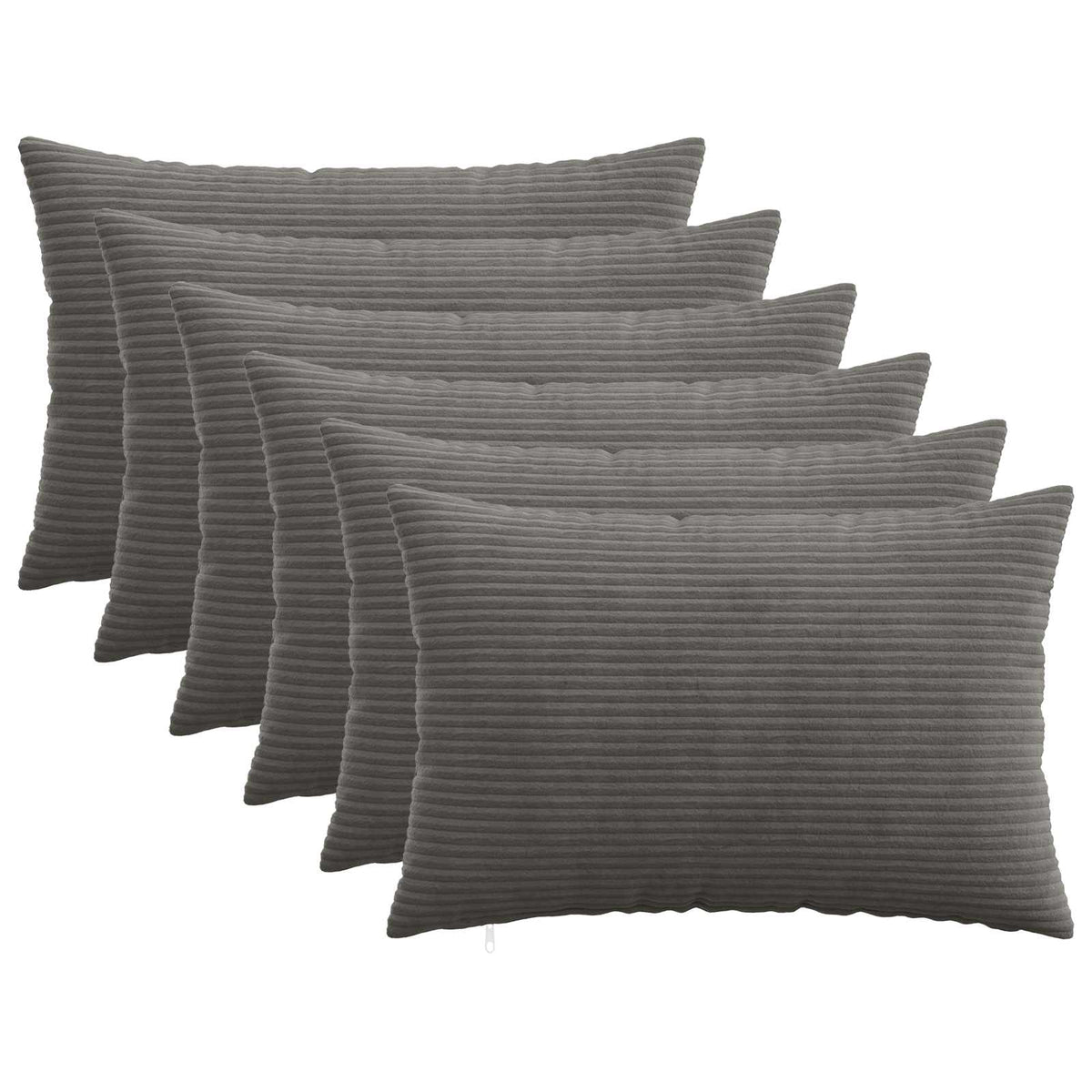 vidaXL Poszewka na poduszkę 6 pcs HEERLEN ciemnoszary 40 x 60 cm