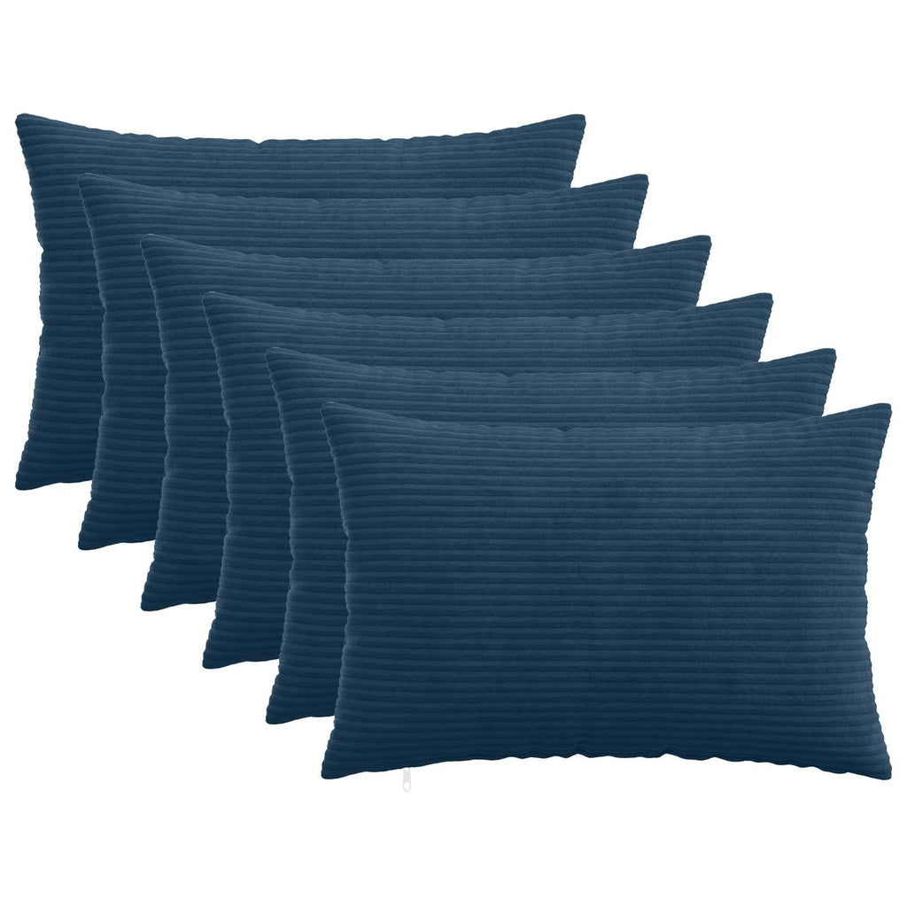 vidaXL Poszewka na poduszkę 6 pcs HEERLEN Granatowy 40 x 60 cm sztruks
