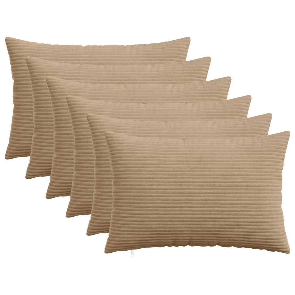 vidaXL Poszewka na poduszkę 6 pcs HEERLEN brązowy 40 x 60 cm sztruks