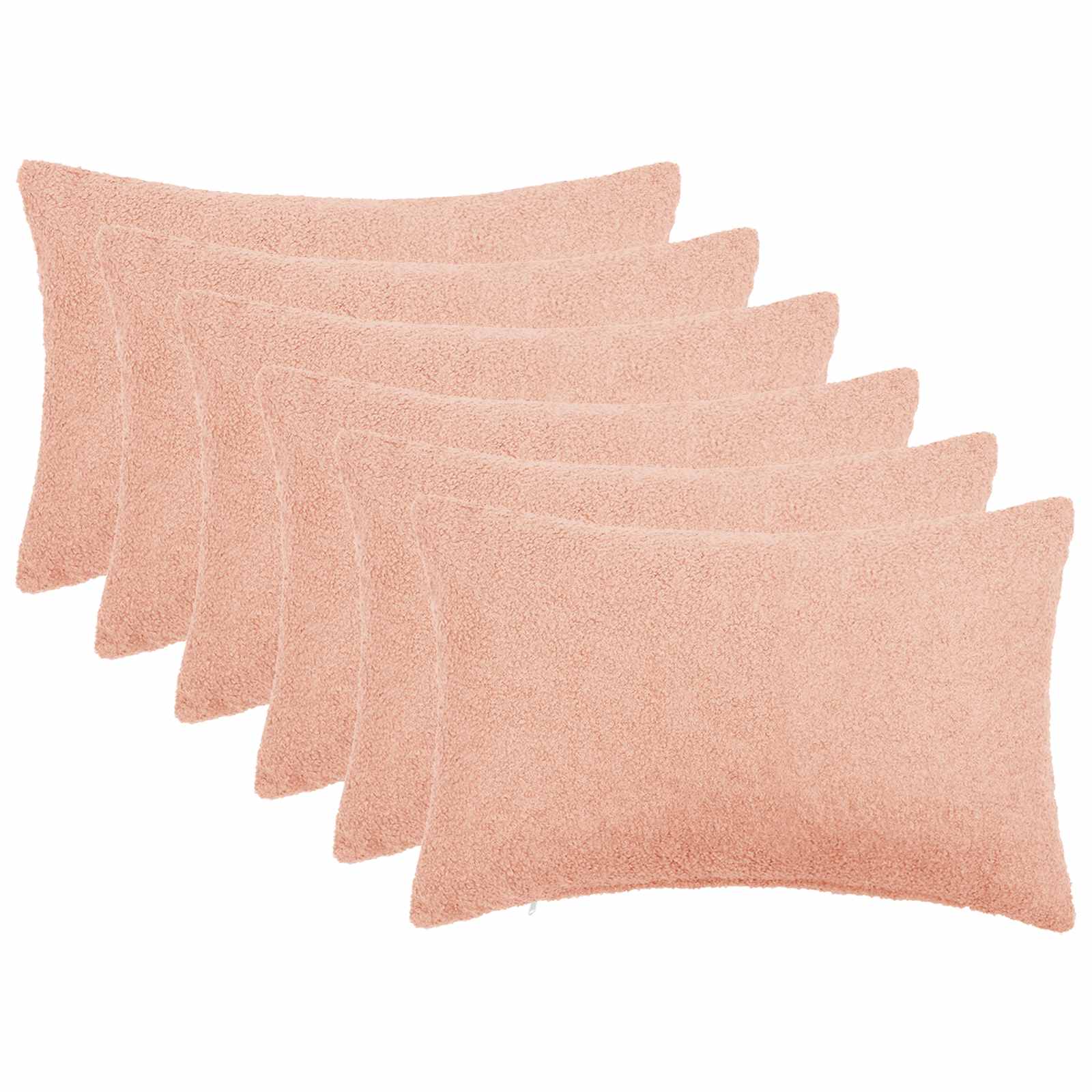 vidaXL Poszewka na poduszkę 6 pcs HEERLEN różowy 40 x 60 cm Bouclé