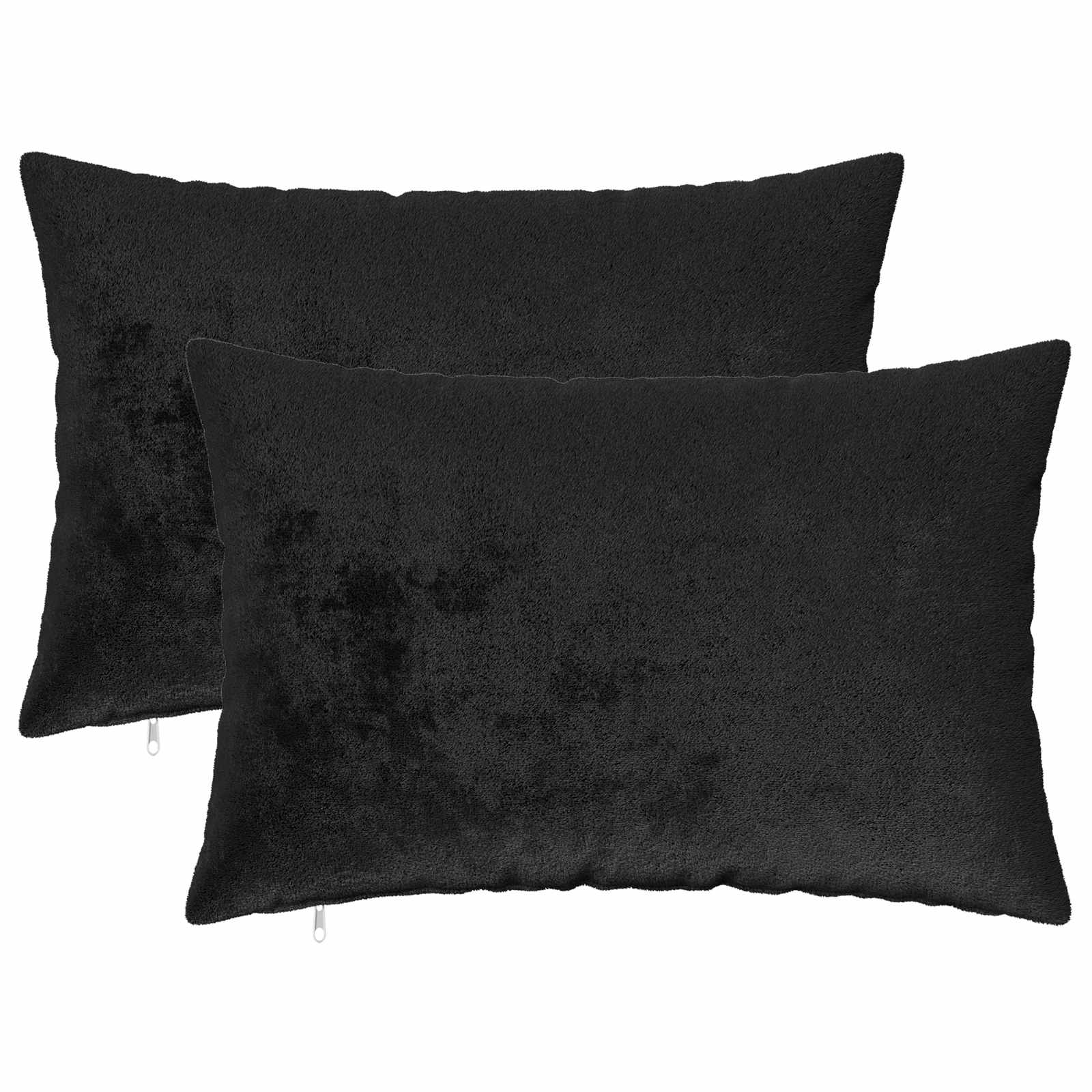 vidaXL Poszewka na poduszkę 2 pcs HEERLEN Czarny 40 x 60 cm Flanela