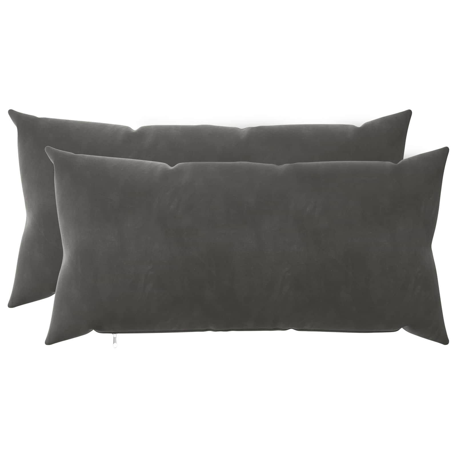 vidaXL Poszewka na poduszkę 2 pcs HEERLEN ciemnoszary 40 x 70 cm Welur