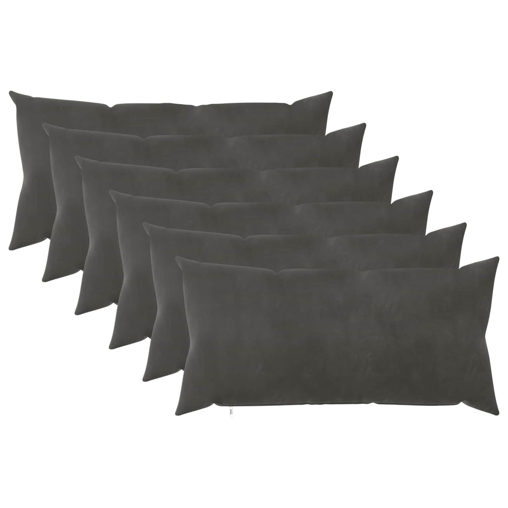 vidaXL Poszewka na poduszkę 6 pcs HEERLEN ciemnoszary 40 x 70 cm Welur