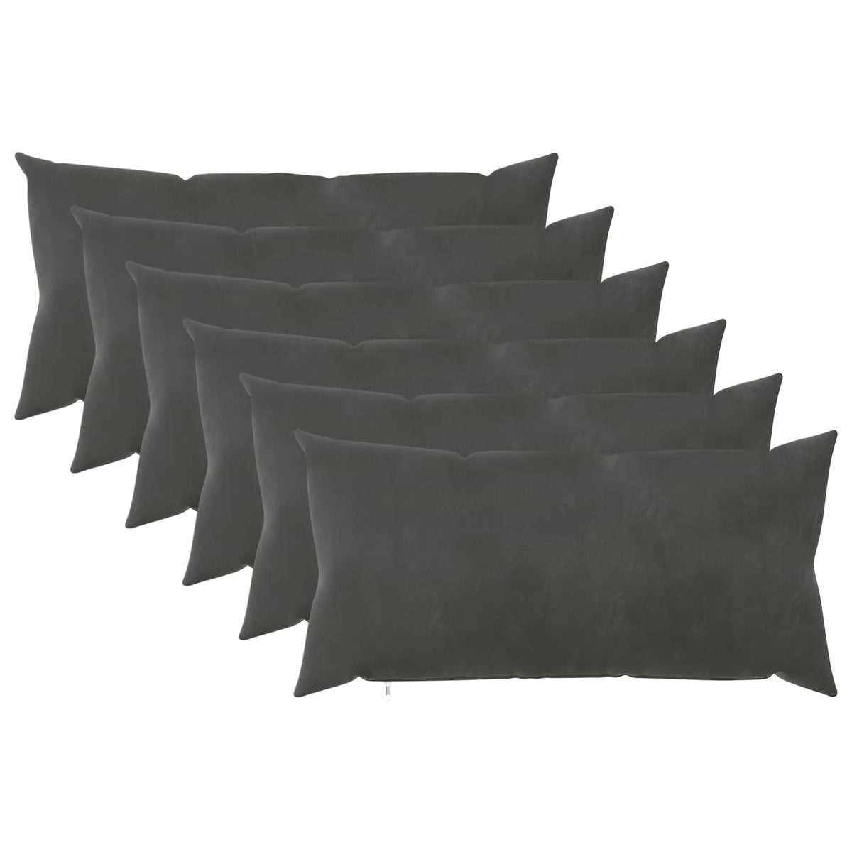 vidaXL Poszewka na poduszkę 6 pcs HEERLEN ciemnoszary 40 x 70 cm Welur