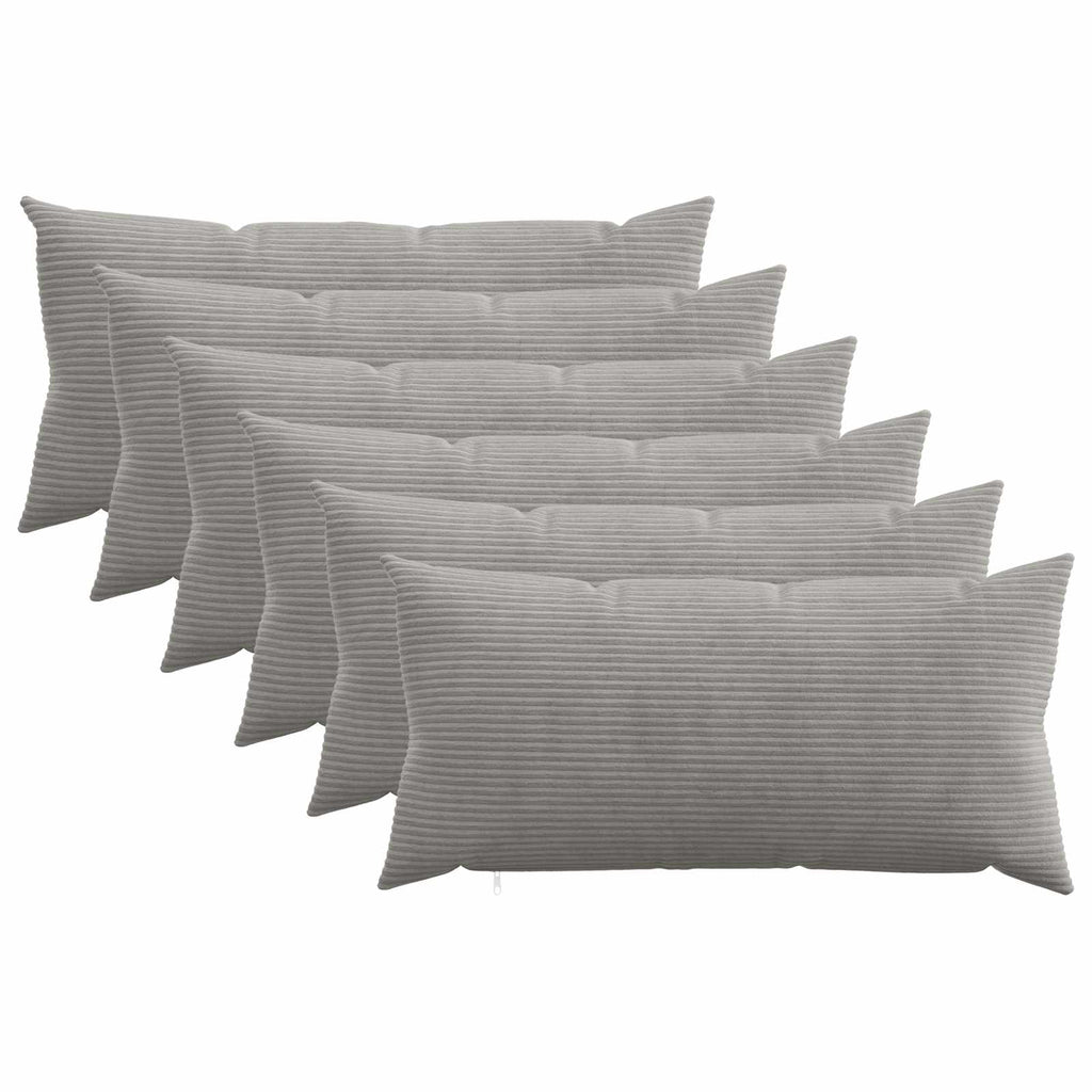 vidaXL Poszewka na poduszkę 6 pcs HEERLEN jasnoszary 40 x 70 cm
