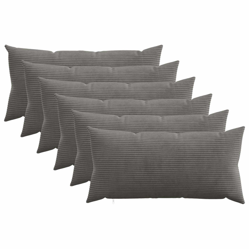 vidaXL Poszewka na poduszkę 6 pcs HEERLEN ciemnoszary 40 x 70 cm