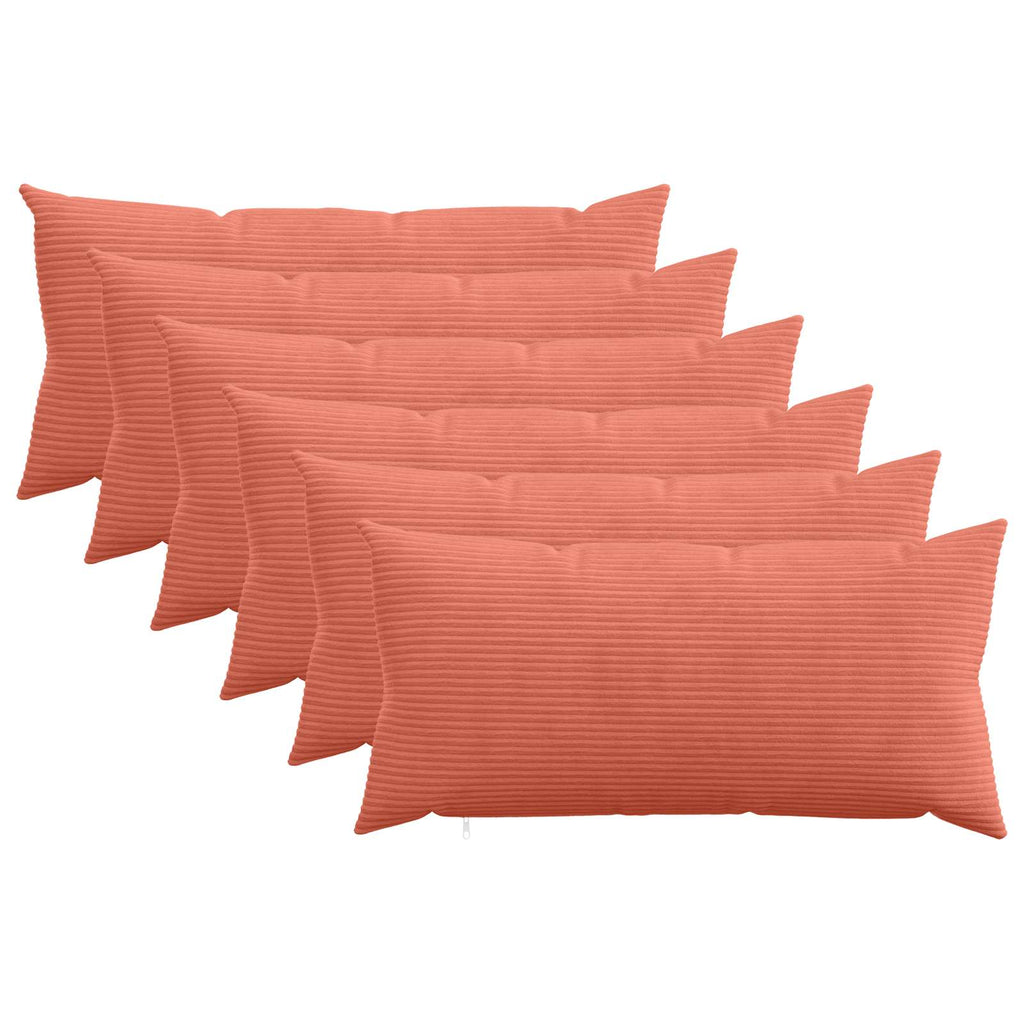 vidaXL Poszewka na poduszkę 6 pcs HEERLEN Czerwono-pomarańczowy