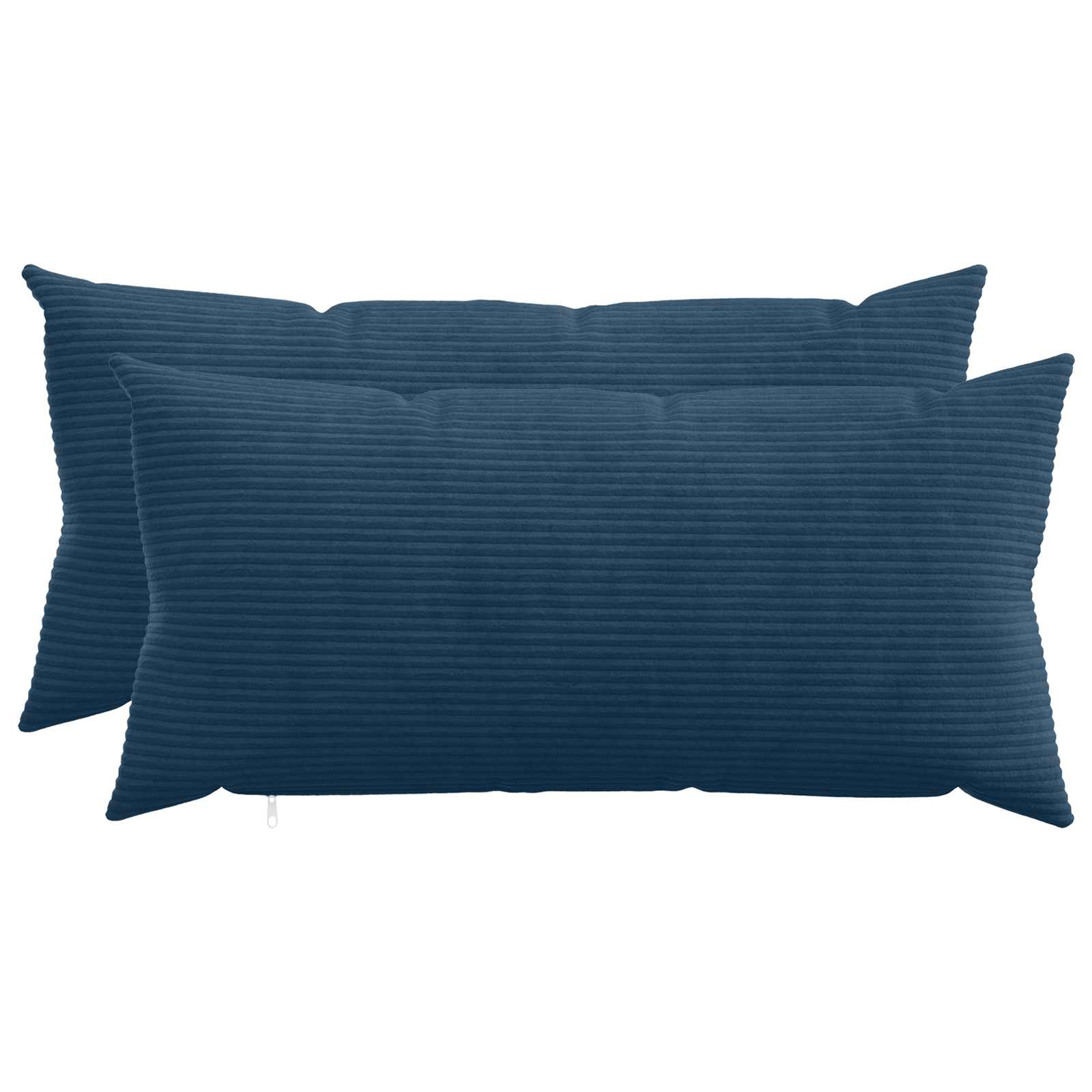 vidaXL Poszewka na poduszkę 2 pcs HEERLEN Granatowy 40 x 70 cm sztruks
