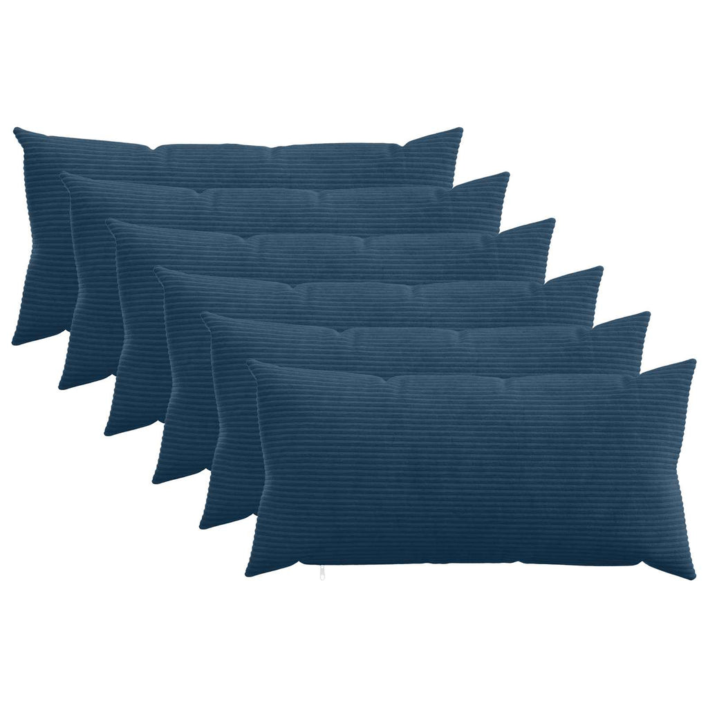 vidaXL Poszewka na poduszkę 6 pcs HEERLEN Granatowy 40 x 70 cm sztruks