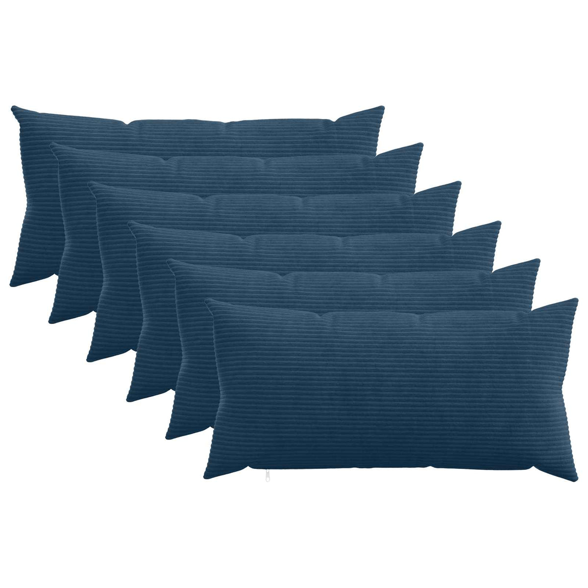 vidaXL Poszewka na poduszkę 6 pcs HEERLEN Granatowy 40 x 70 cm sztruks