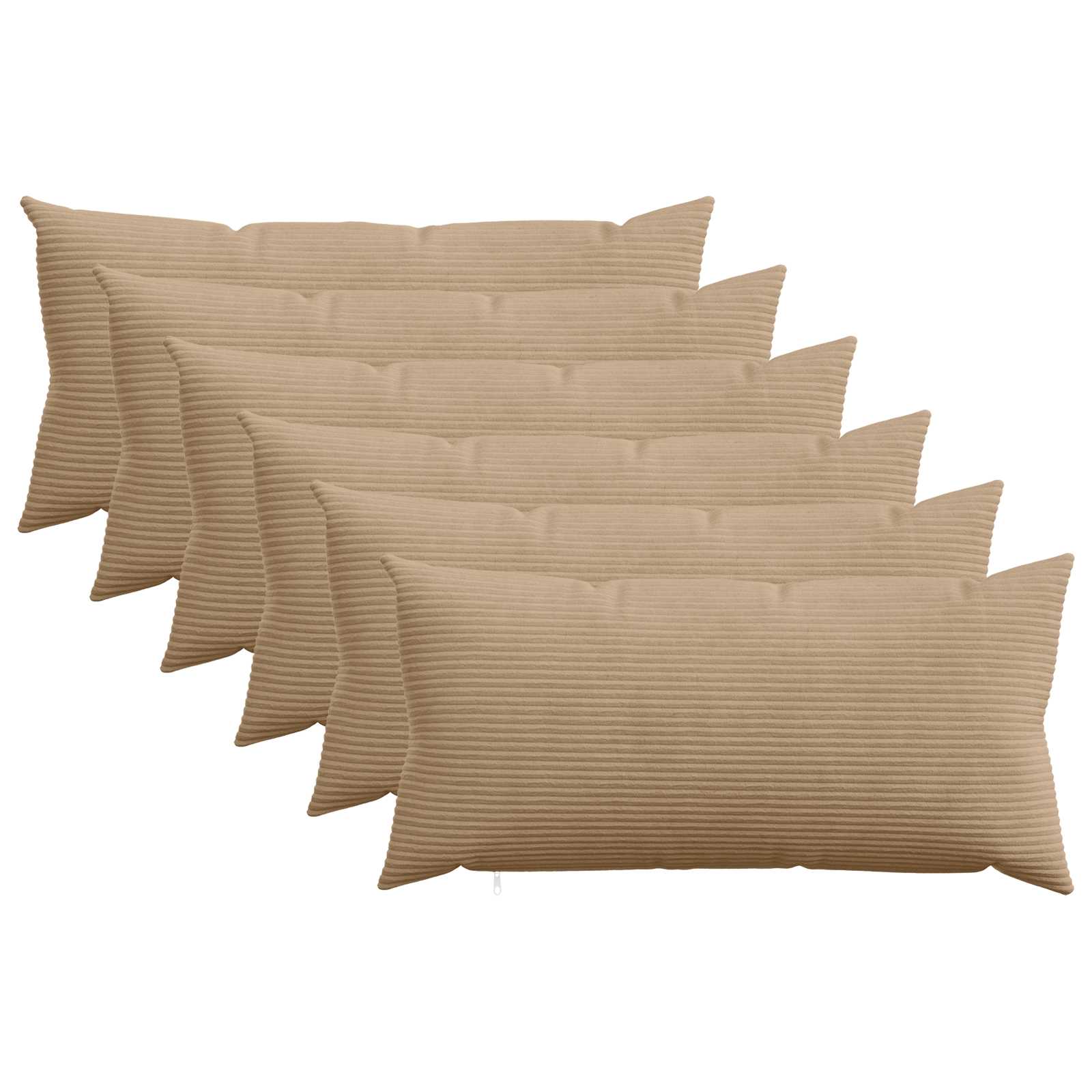 vidaXL Poszewka na poduszkę 6 pcs HEERLEN brązowy 40 x 70 cm sztruks