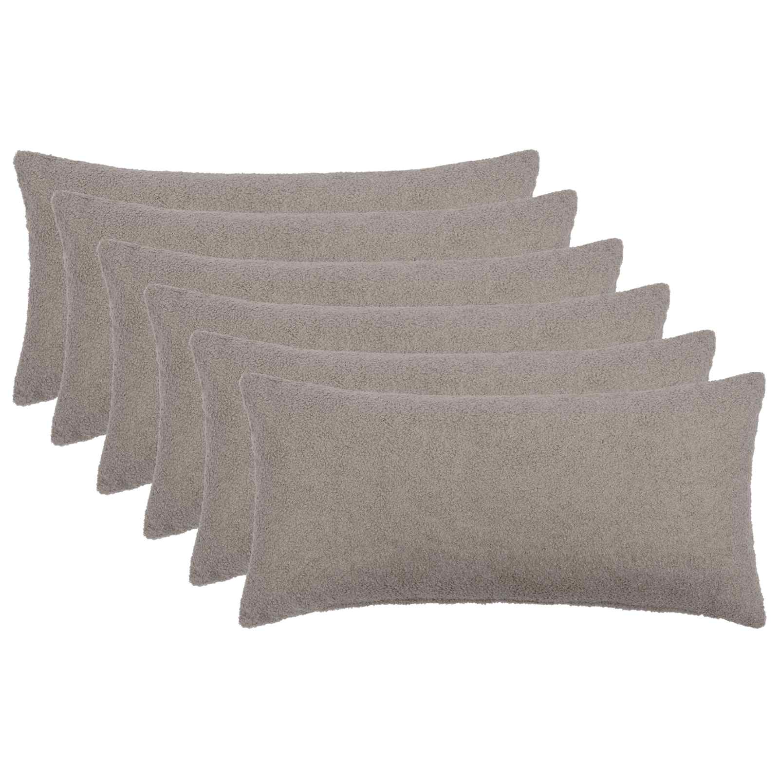 vidaXL Poszewka na poduszkę 6 pcs HEERLEN jasnoszary 40 x 70 cm Bouclé