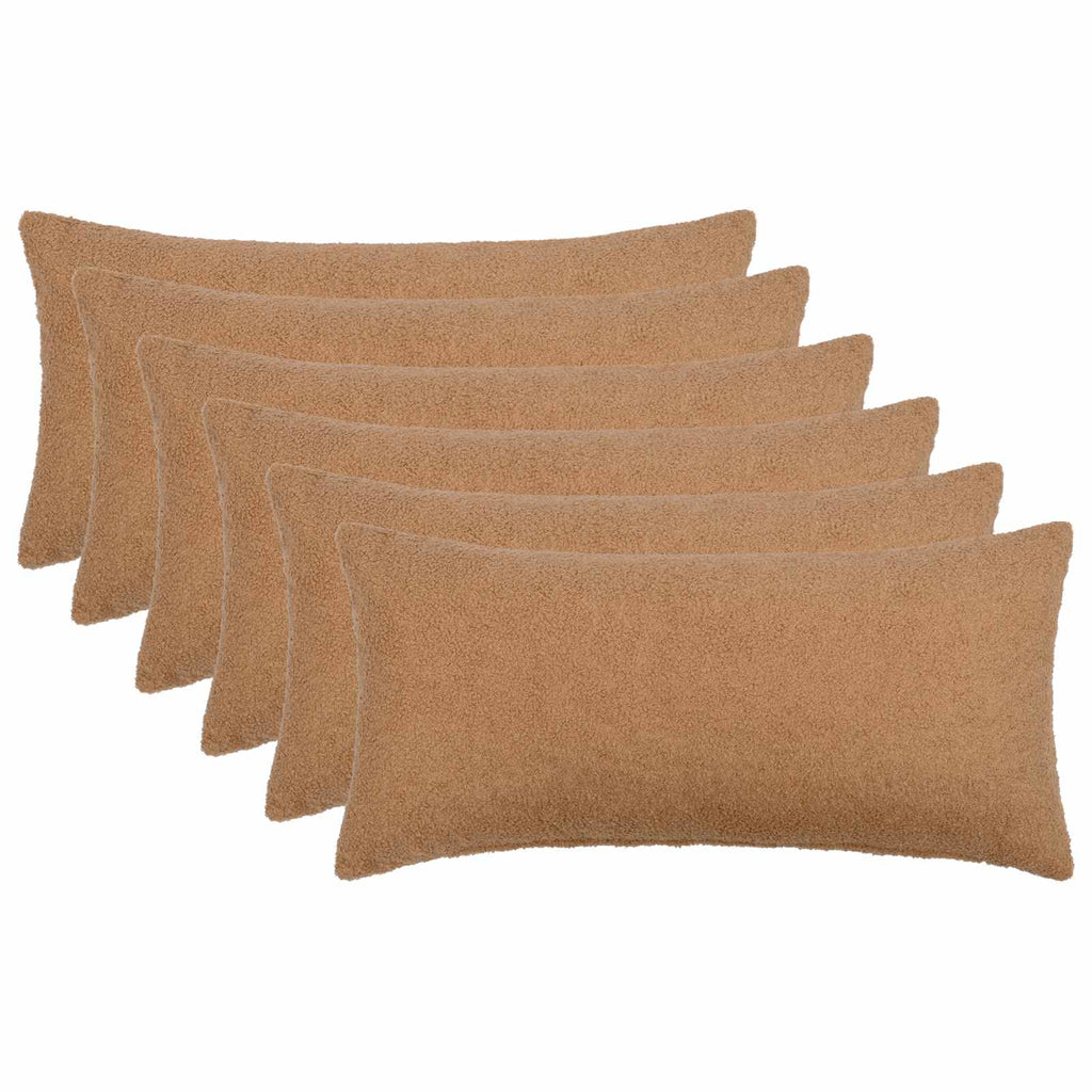 vidaXL Poszewka na poduszkę 6 pcs HEERLEN Beżowy 40 x 70 cm Bouclé