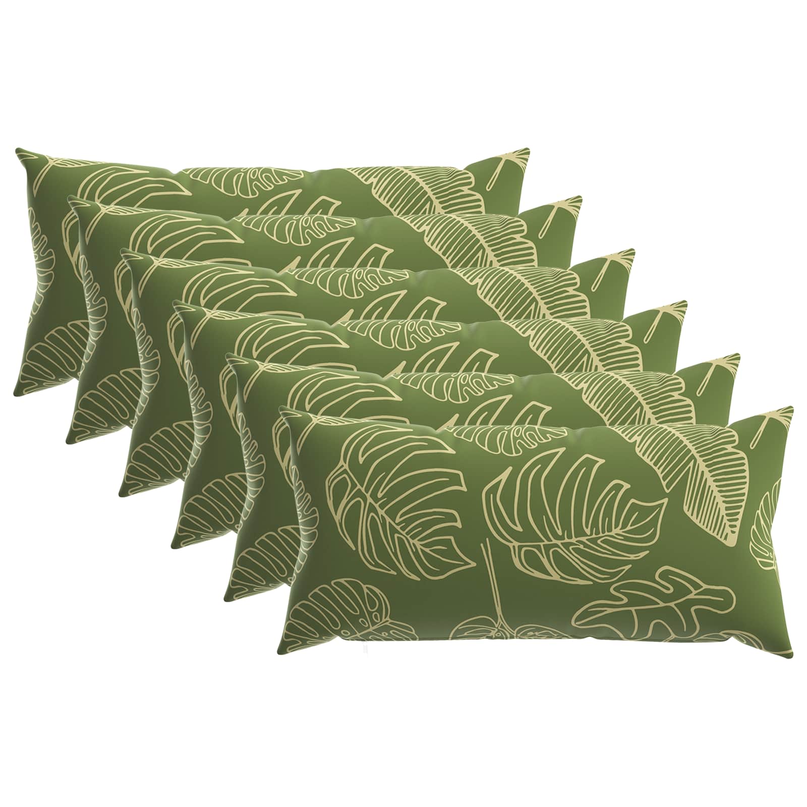 vidaXL Poszewka na poduszkę 6 pcs HEERLEN Wzór liścia 40 x 70 cm