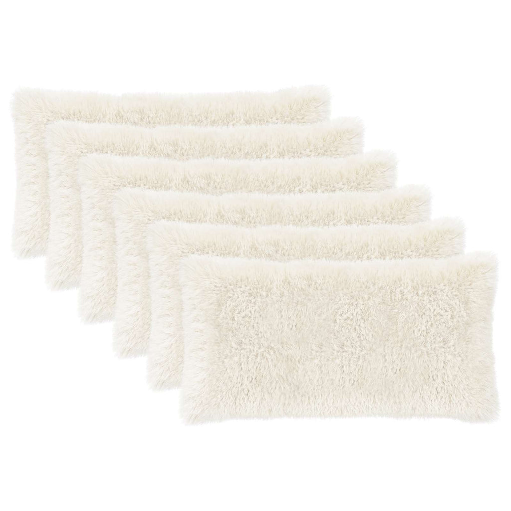 vidaXL Poszewka na poduszkę 6 pcs HEERLEN Biały 40 x 70 cm Fleece PV