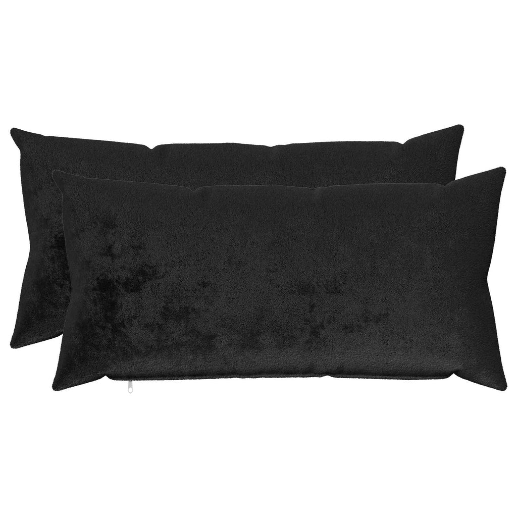 vidaXL Poszewka na poduszkę 2 pcs HEERLEN Czarny 40 x 70 cm Flanela