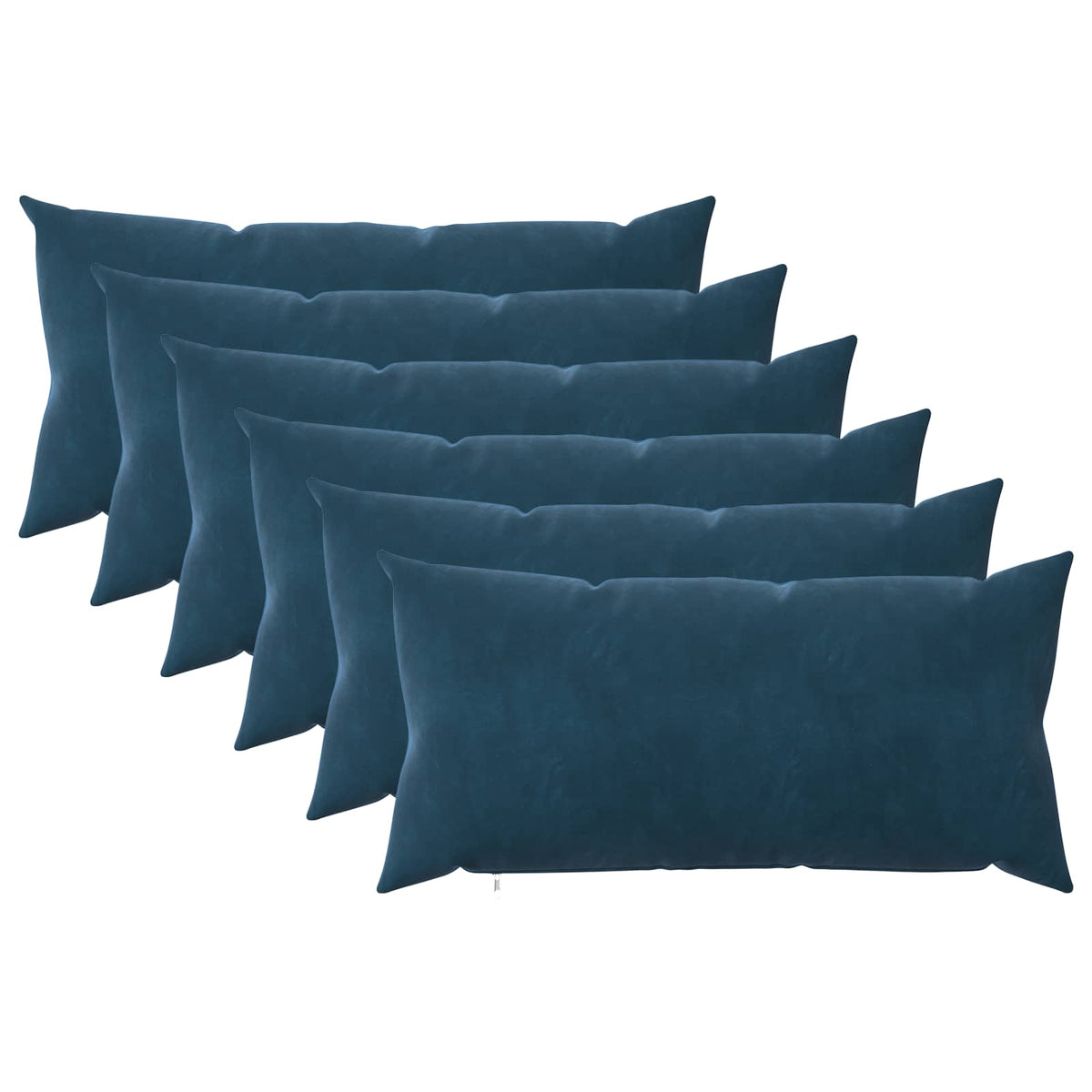 vidaXL Poszewka na poduszkę 6 pcs HEERLEN niebieski 40 x 80 cm Welur